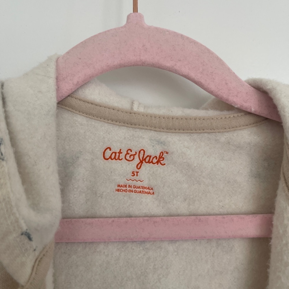 Cat & Jack Beige Floral Kids Hoodie - Picture 2 of 3
